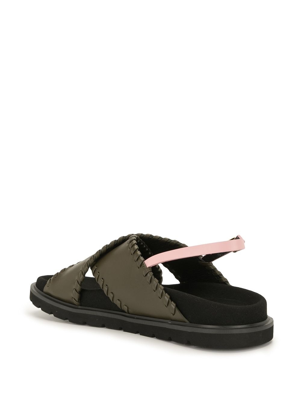 leather crossover sandals - 3