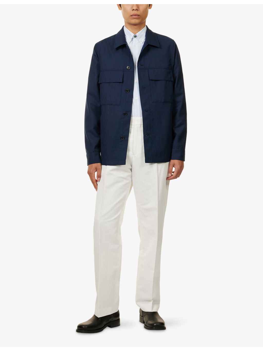 Relaxed-Fit Spread-Collar Wool Jacket - 2
