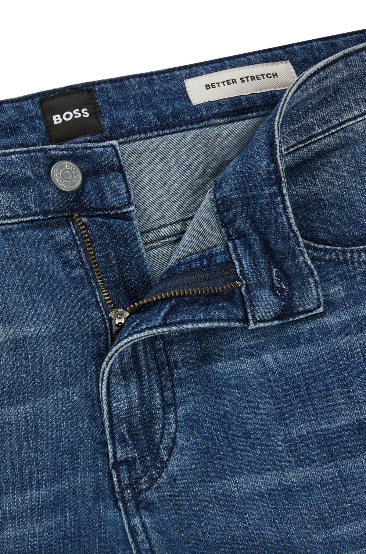 SLIM-FIT JEANS IN BLUE MECHANICAL-STRETCH DENIM - 6