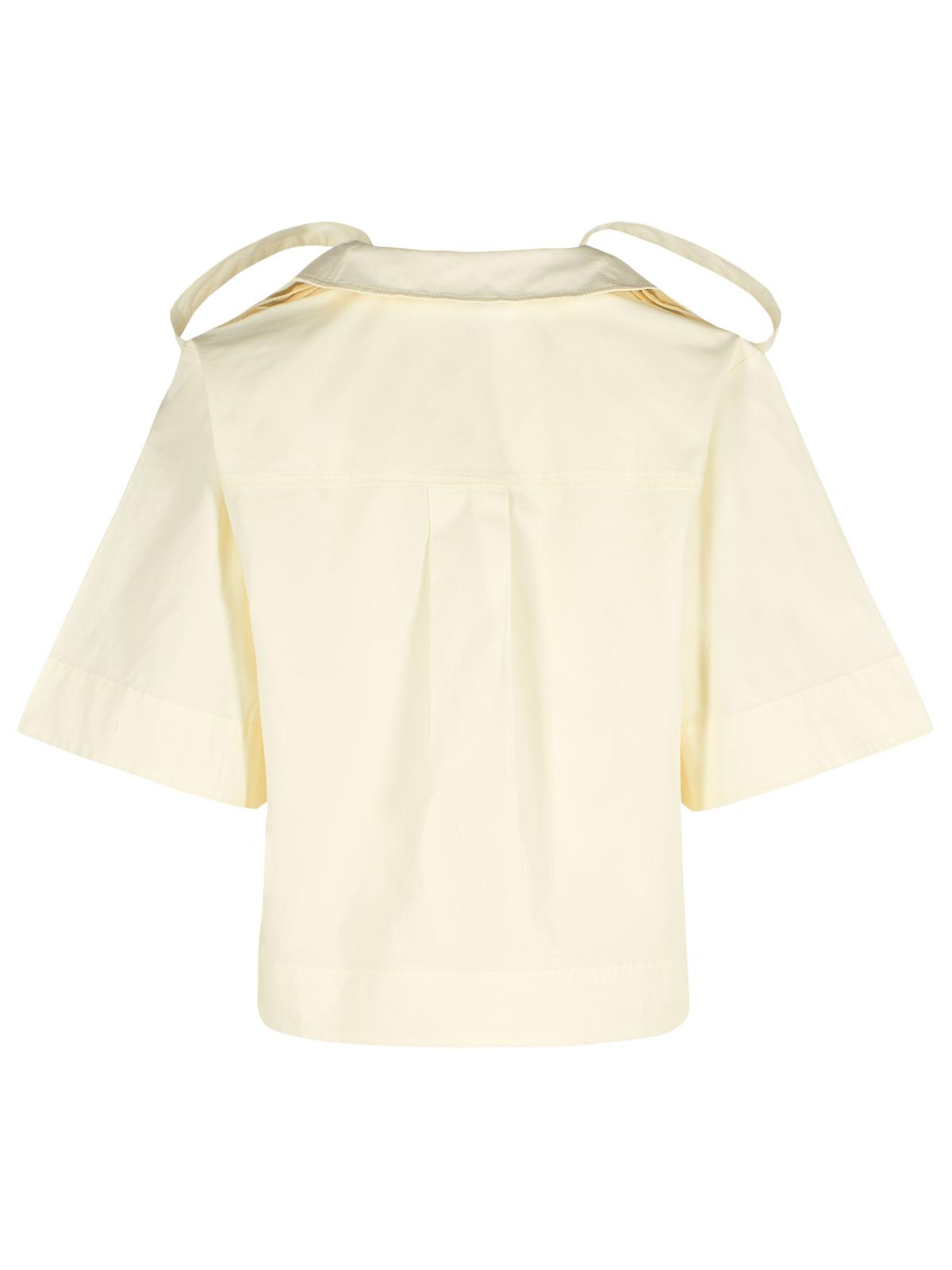 Ganni Off-White Stretch Cotton Blouse Women - 3