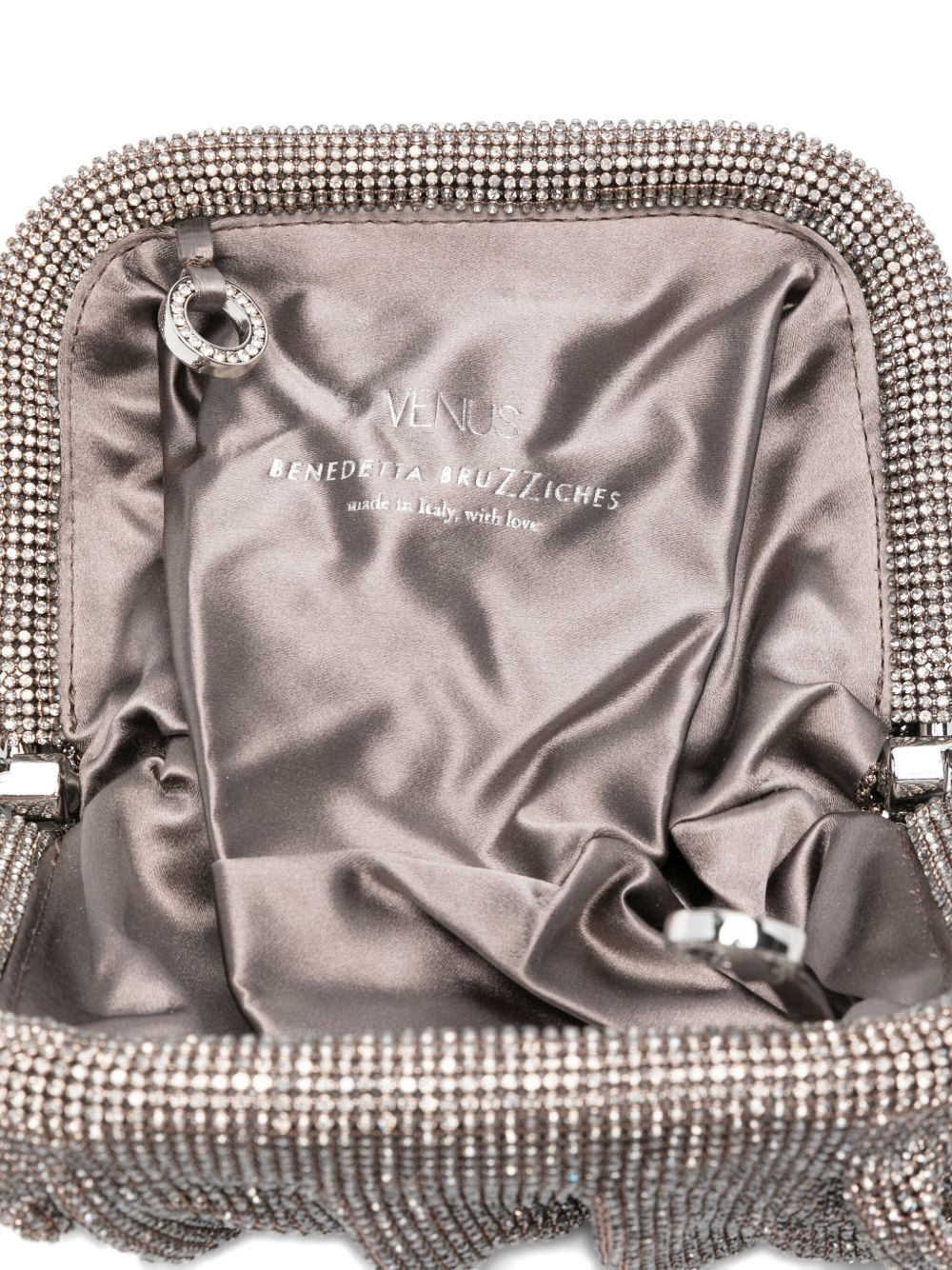 crystal-embellished pleated clutch bag - 5