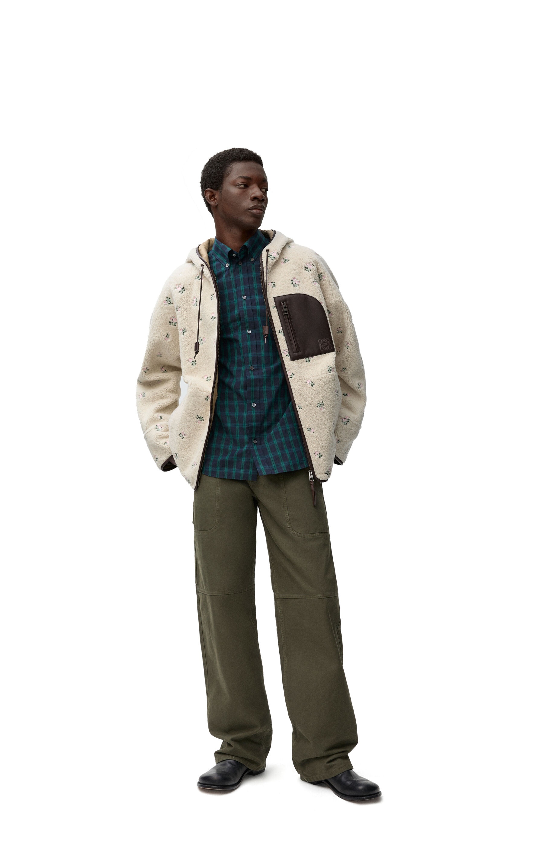 Hooded jacket in shearling - 2