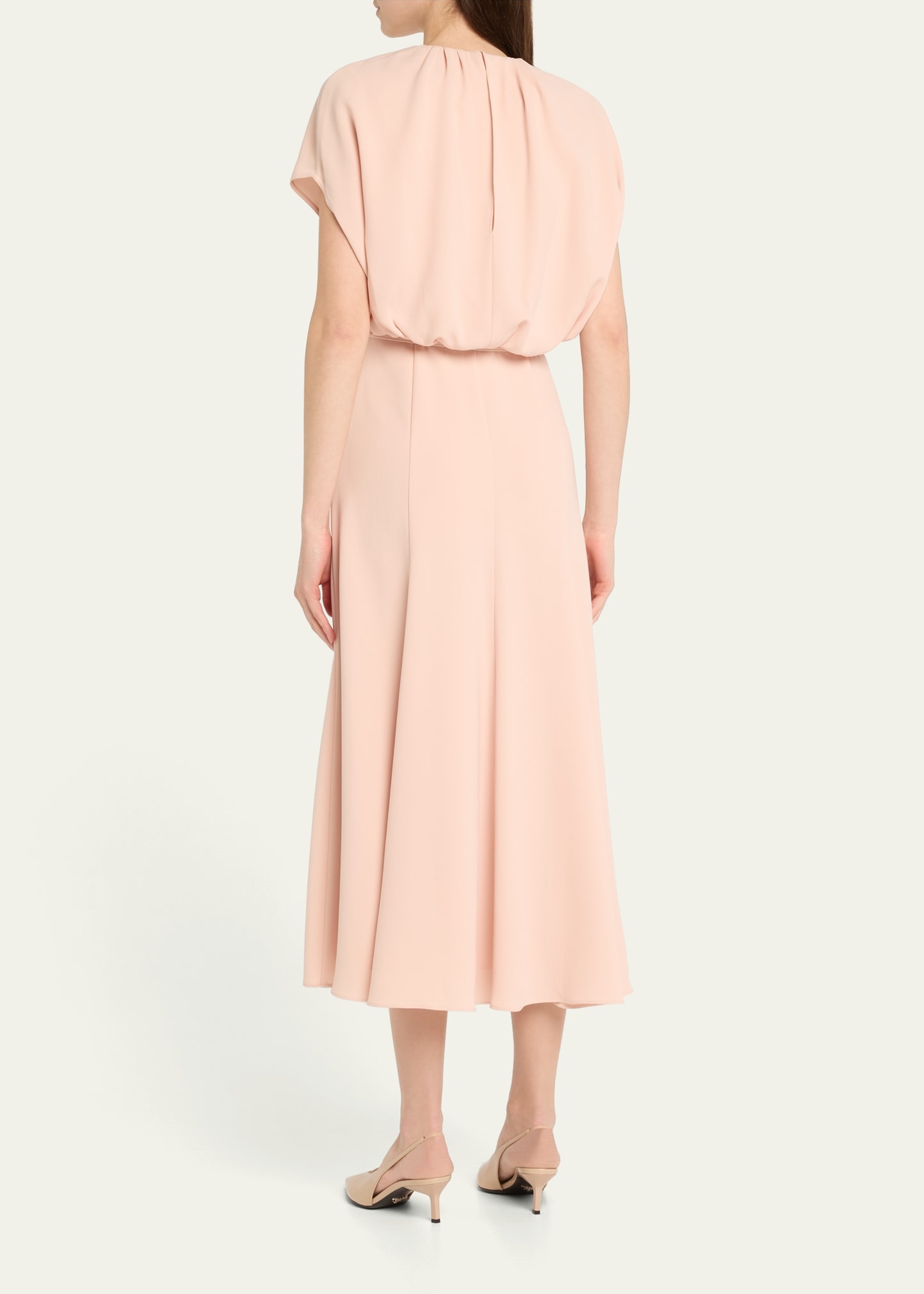 Gathered Neck Light Cady Belted Dress - 3