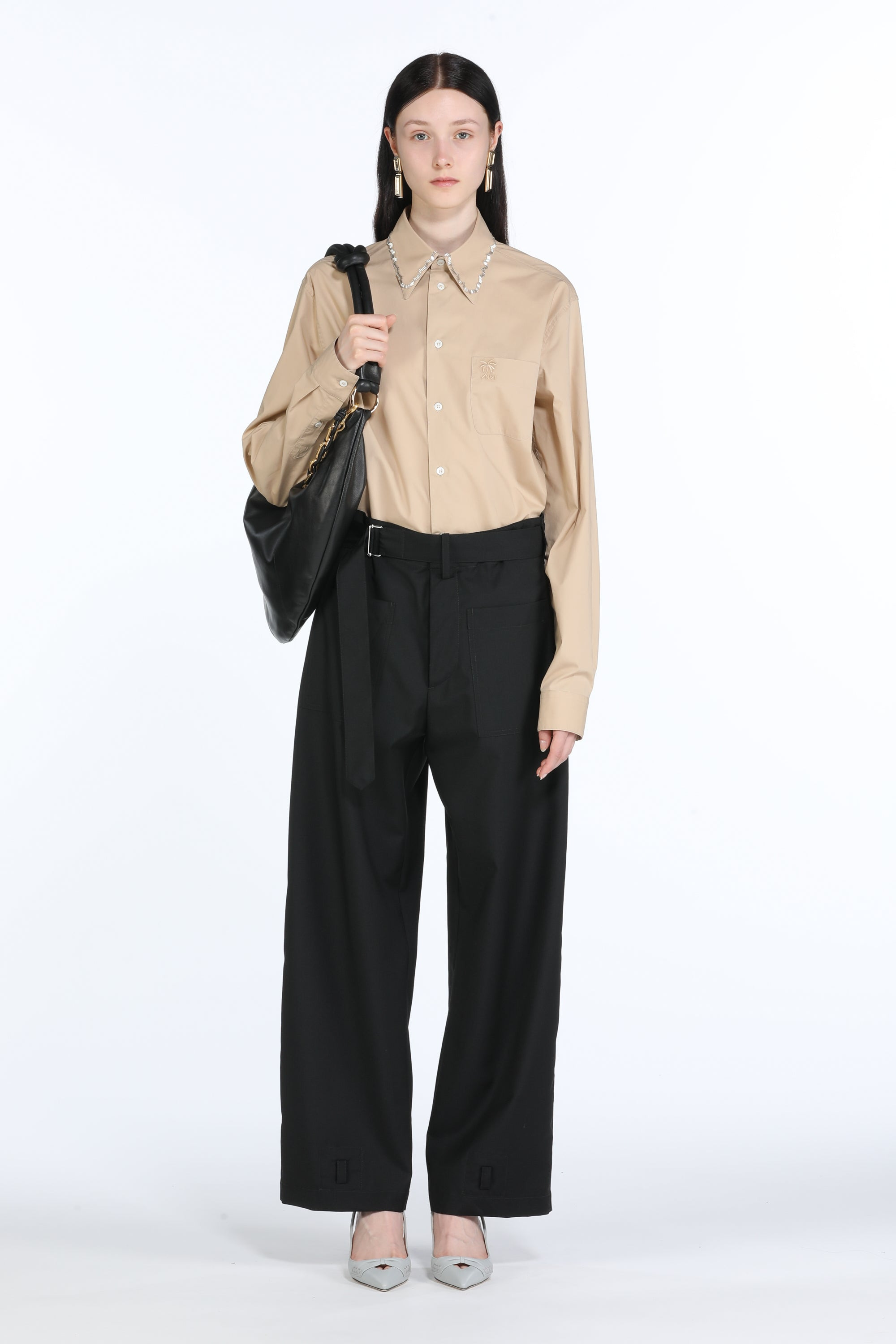 BELTED STRAIGHT-LEG TROUSERS - 4