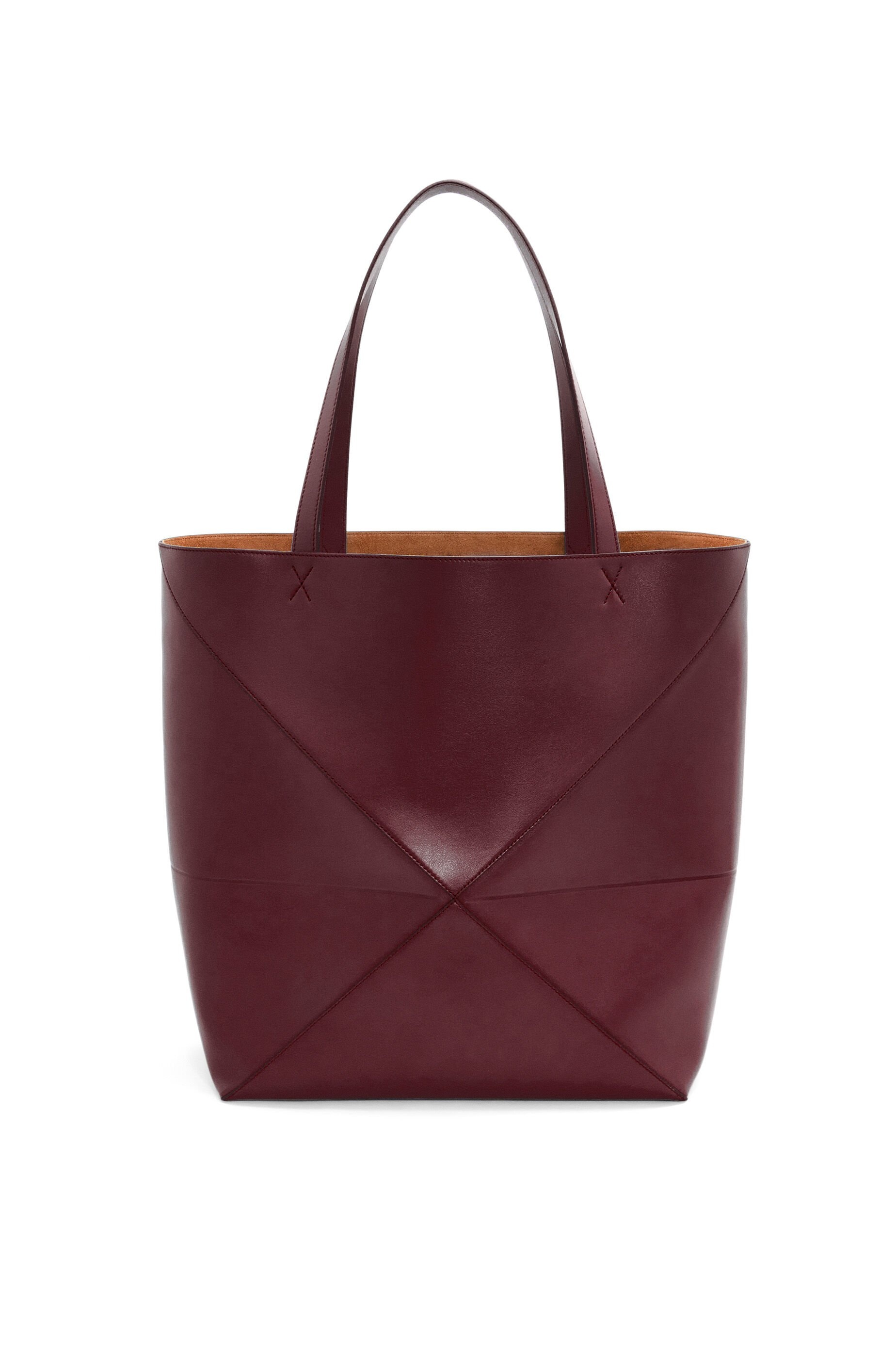 XL Puzzle Fold Tote in shiny calfskin - 7