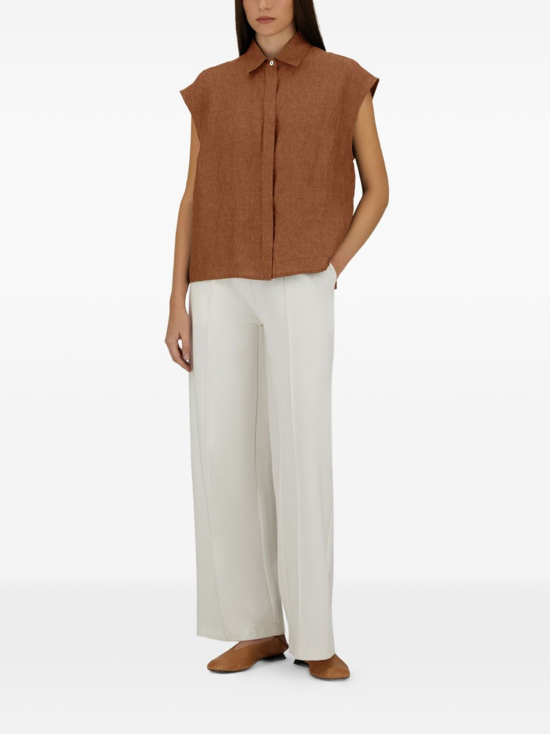 Herno concealed-fastening sleeveless shirt outlook