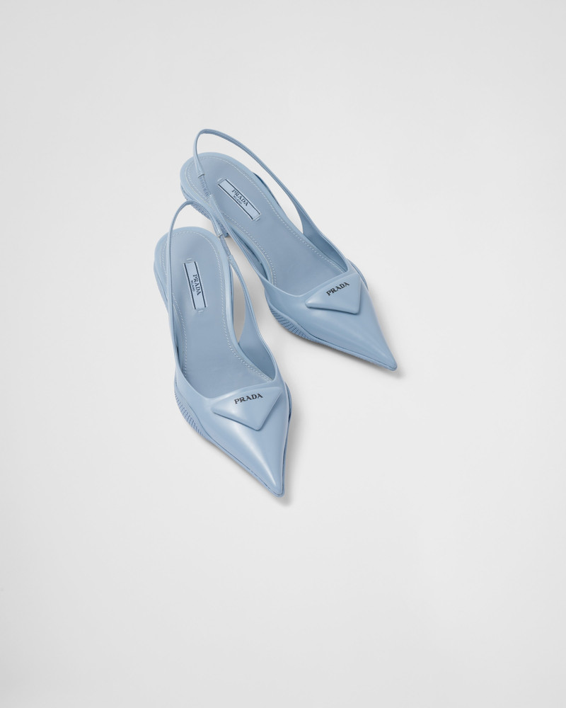 Brushed leather slingback pumps 4