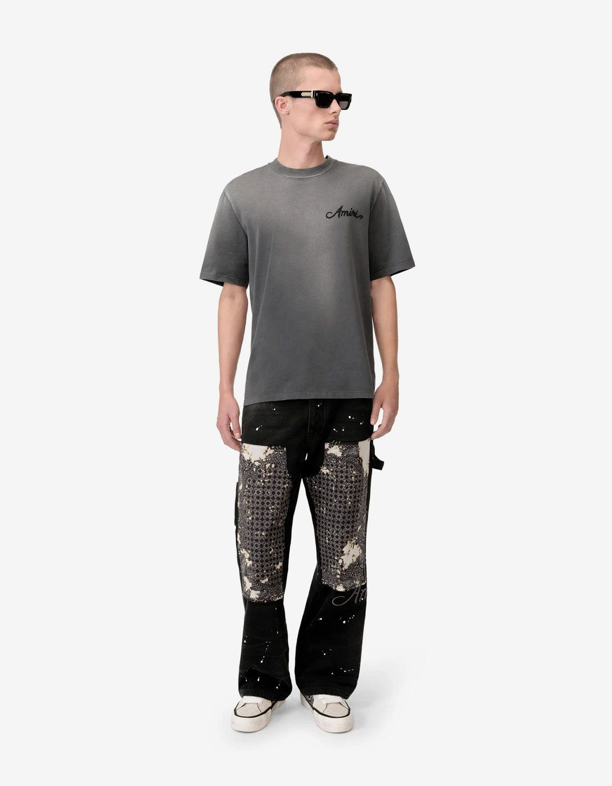 Amiri Black Bleach Bandana Carpenter Jeans - 5