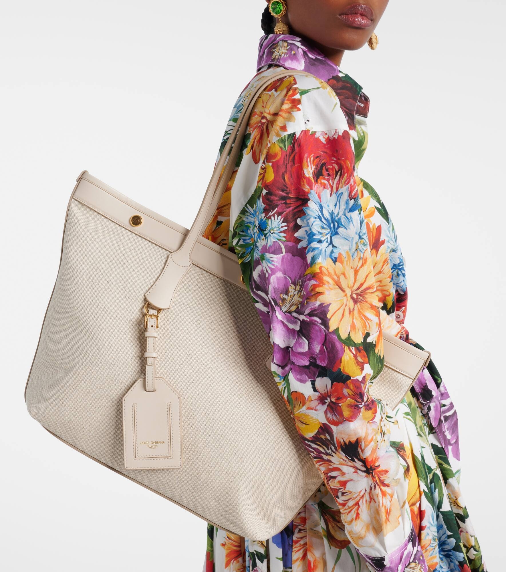 Canvas and leather tote bag - 2