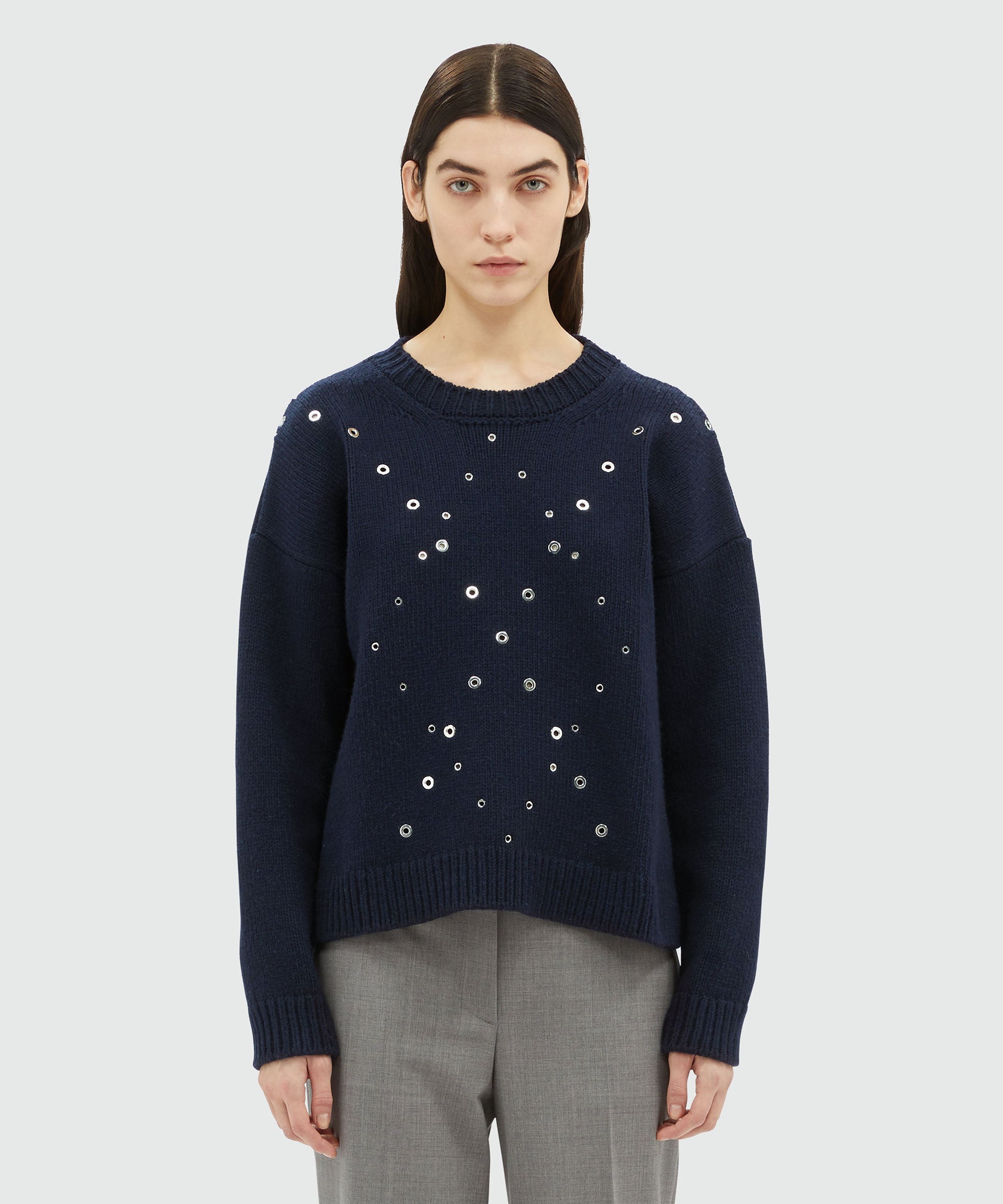 Wool and cashmere sweater with studs - 2