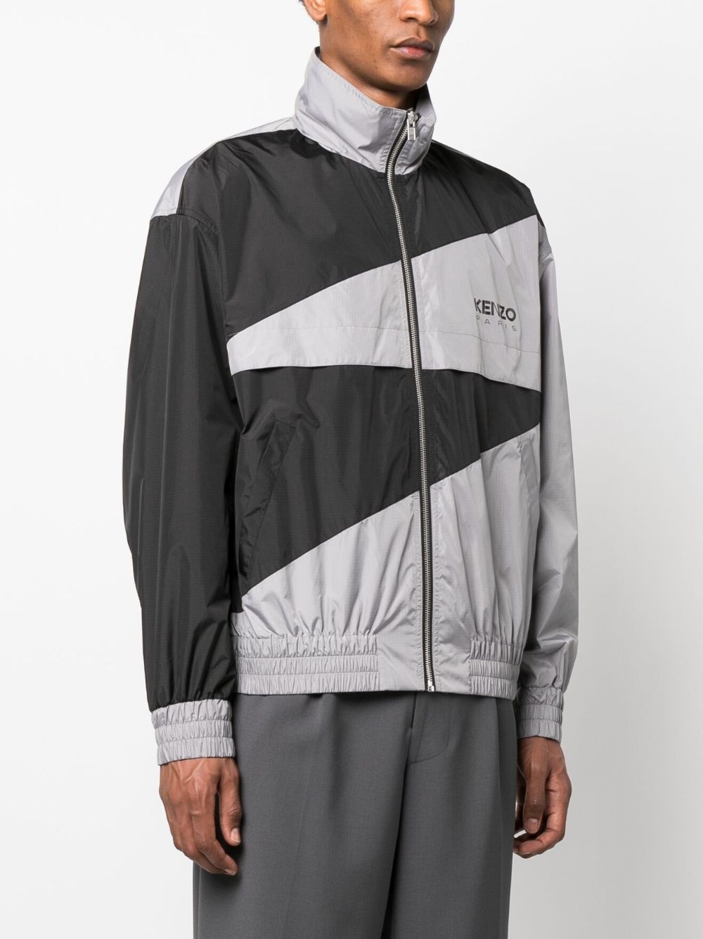 two-tone logo-print lightweight jacket - 3
