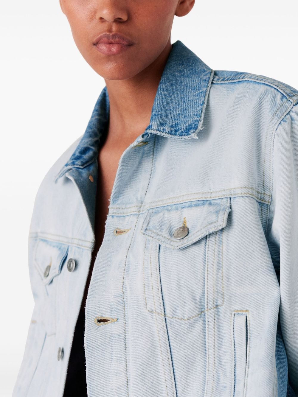 two-tone denim jacket - 6