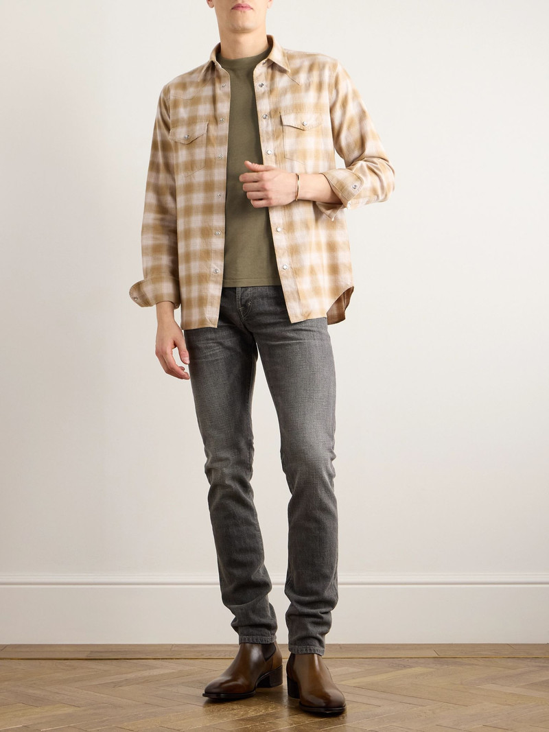 TOM FORD Slim-Fit Lyocell and Cotton-Blend Jersey T-Shirt Green outlook