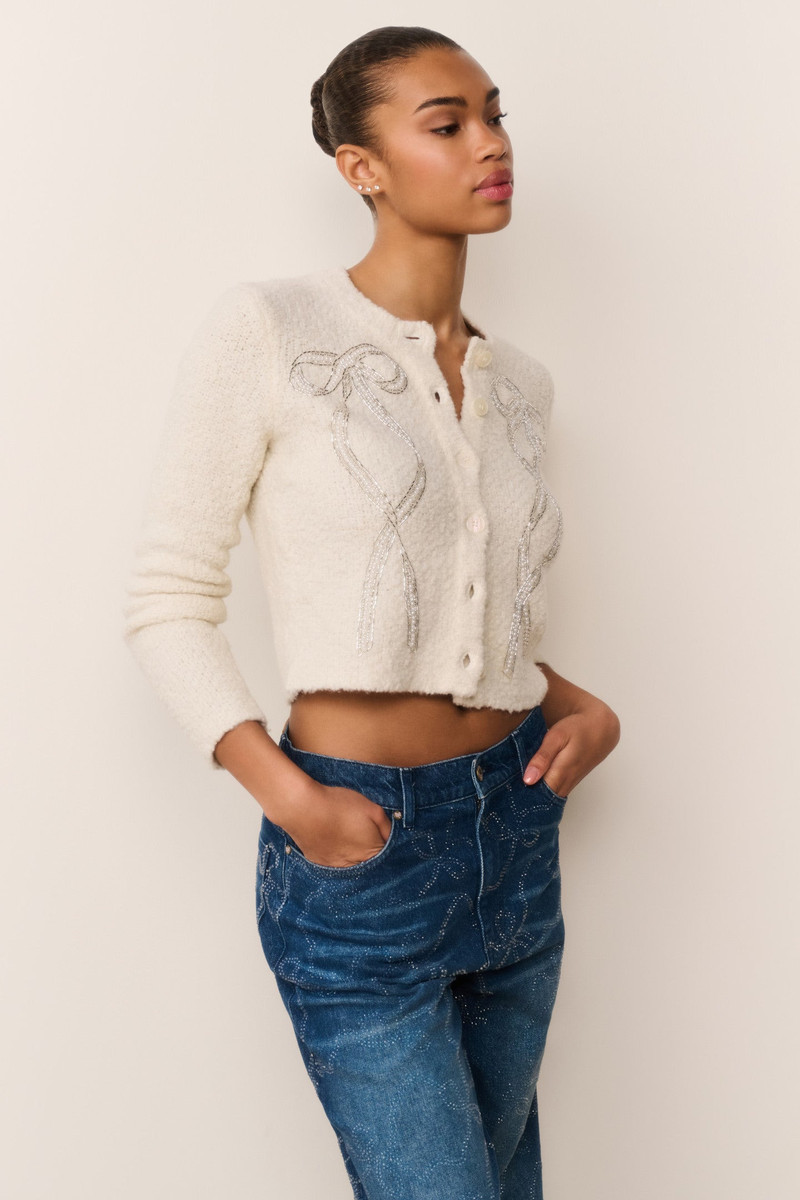 Leocadia Wool-Blend Embellished Cardigan 4