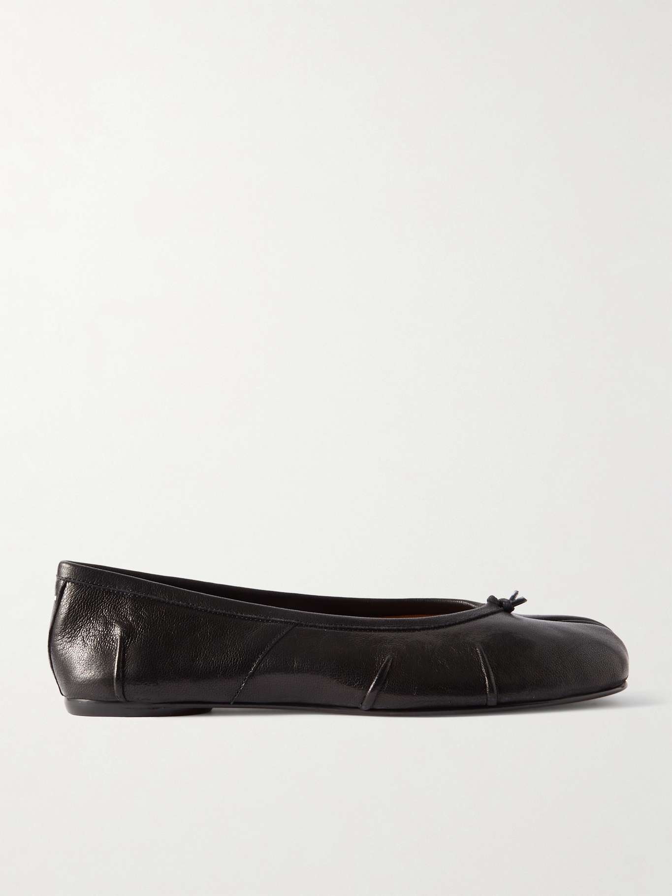 Tabi split-toe textured leather ballet flats - 1