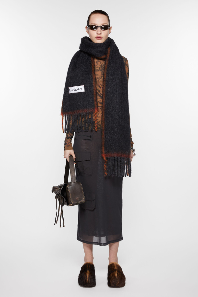 Acne Studios Wool mohair scarf - Narrow - Black outlook