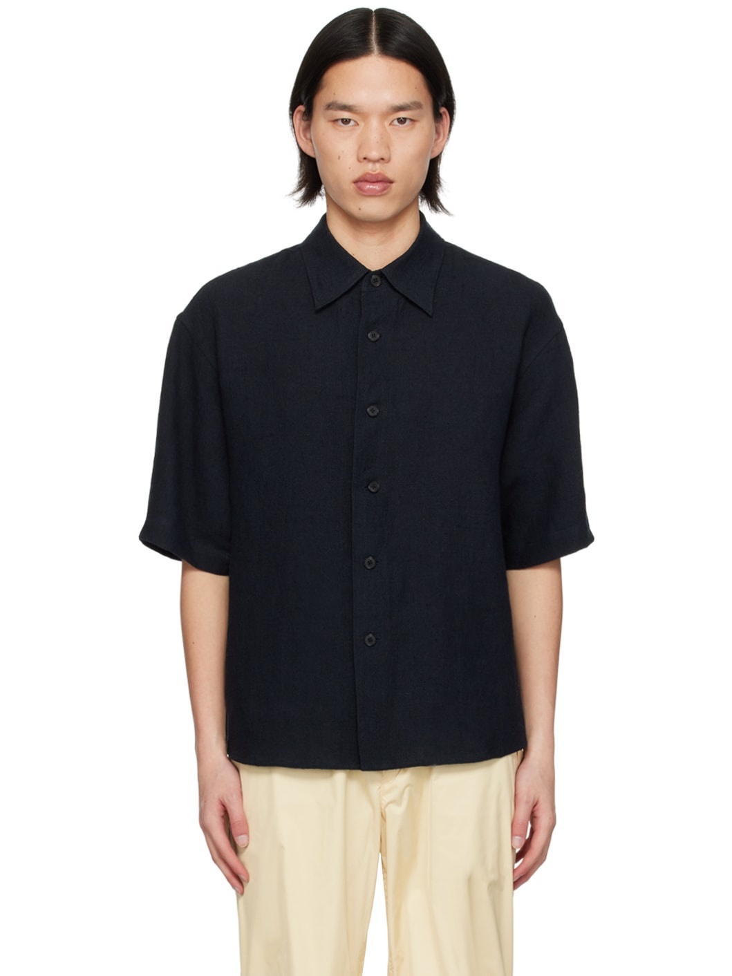 Navy Button Up Shirt - 1