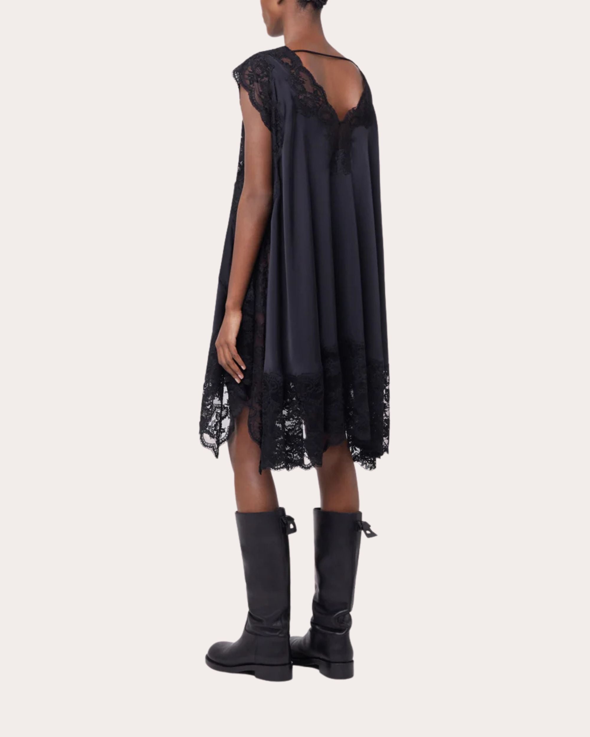 Pleated Lace Empire-Waist Tank Top - 3