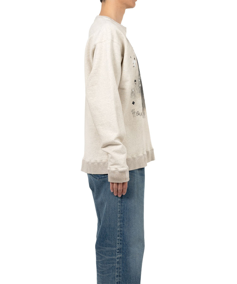 Cat Printed Embellished Distressed Sweatshirt 6