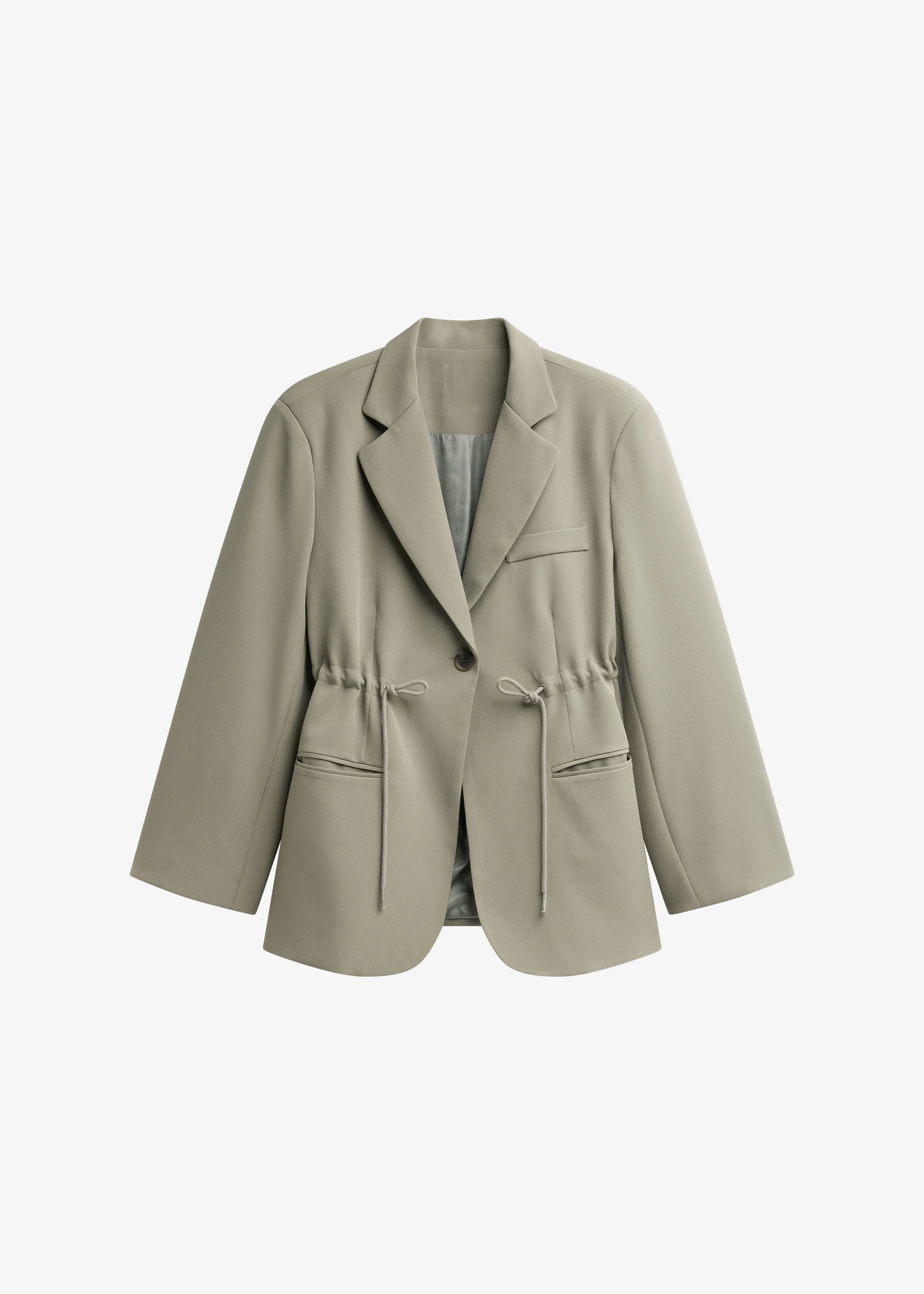 Sesma Drawstring Blazer - Pale Olive - 1