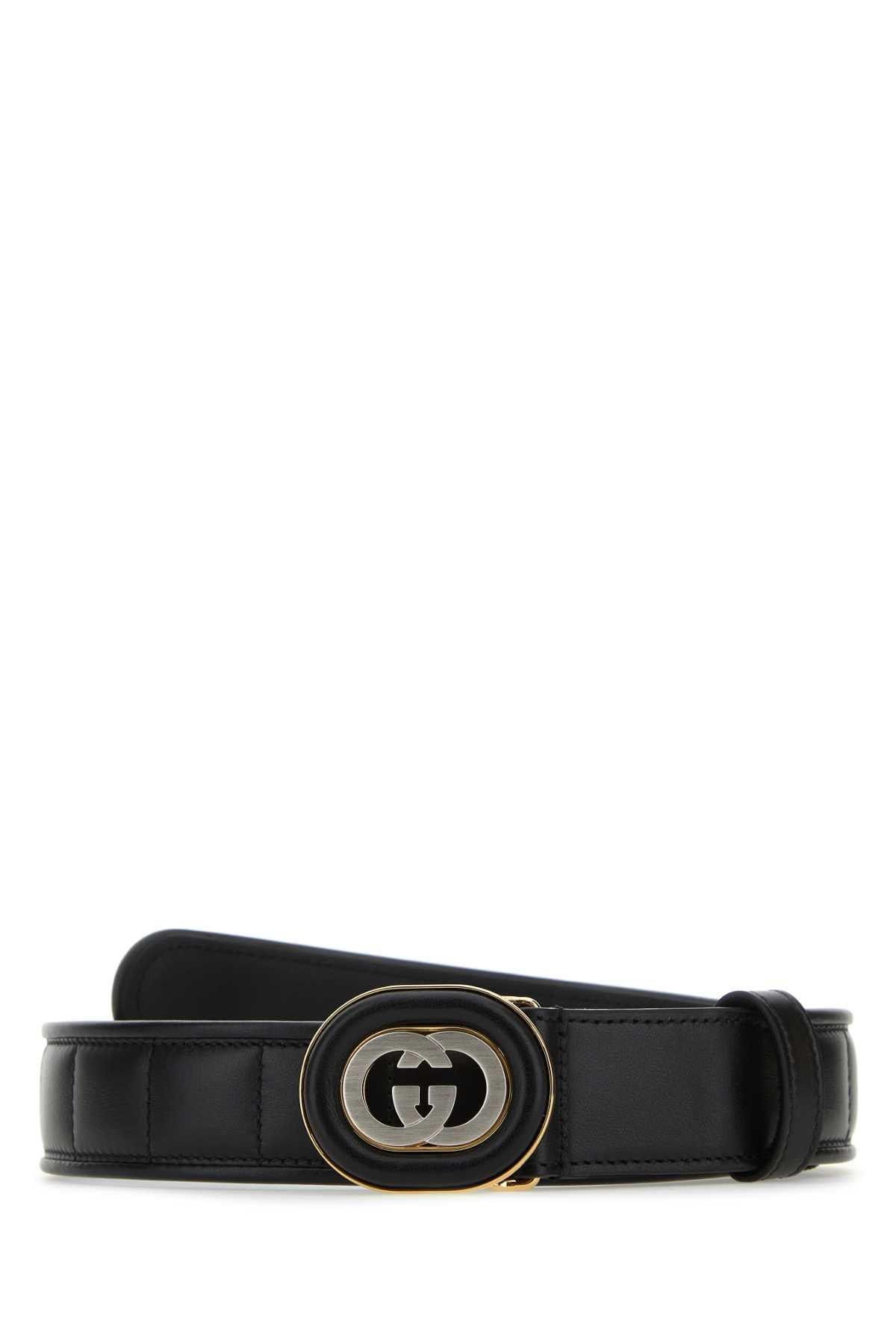 Gucci Women Black Leather Belt - 1