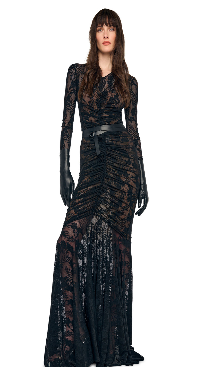 SHIRRED FRONT FISHTAIL GOWN 8