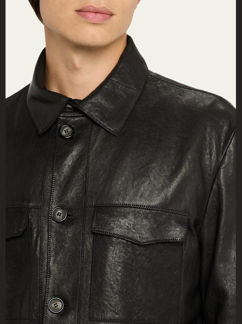 GIORGIO ARMANI Men's Nappa Leather Safari Jacket outlook