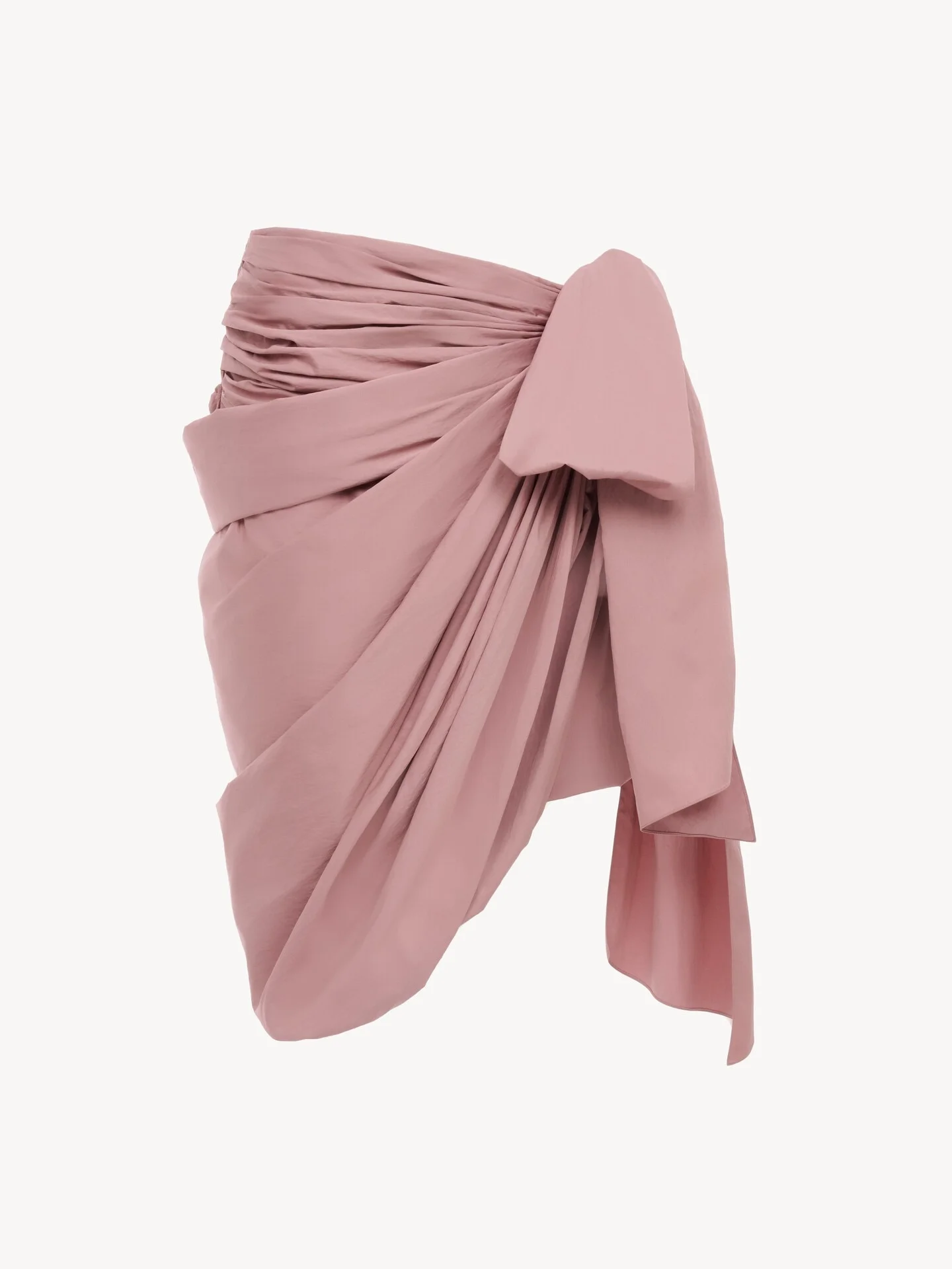 KNEE-LENGTH WRAP SKIRT IN TECHNICAL SATIN - 1