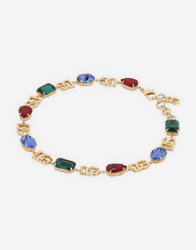 Dolce & Gabbana Necklace with DG logo and multi-colored crystals outlook