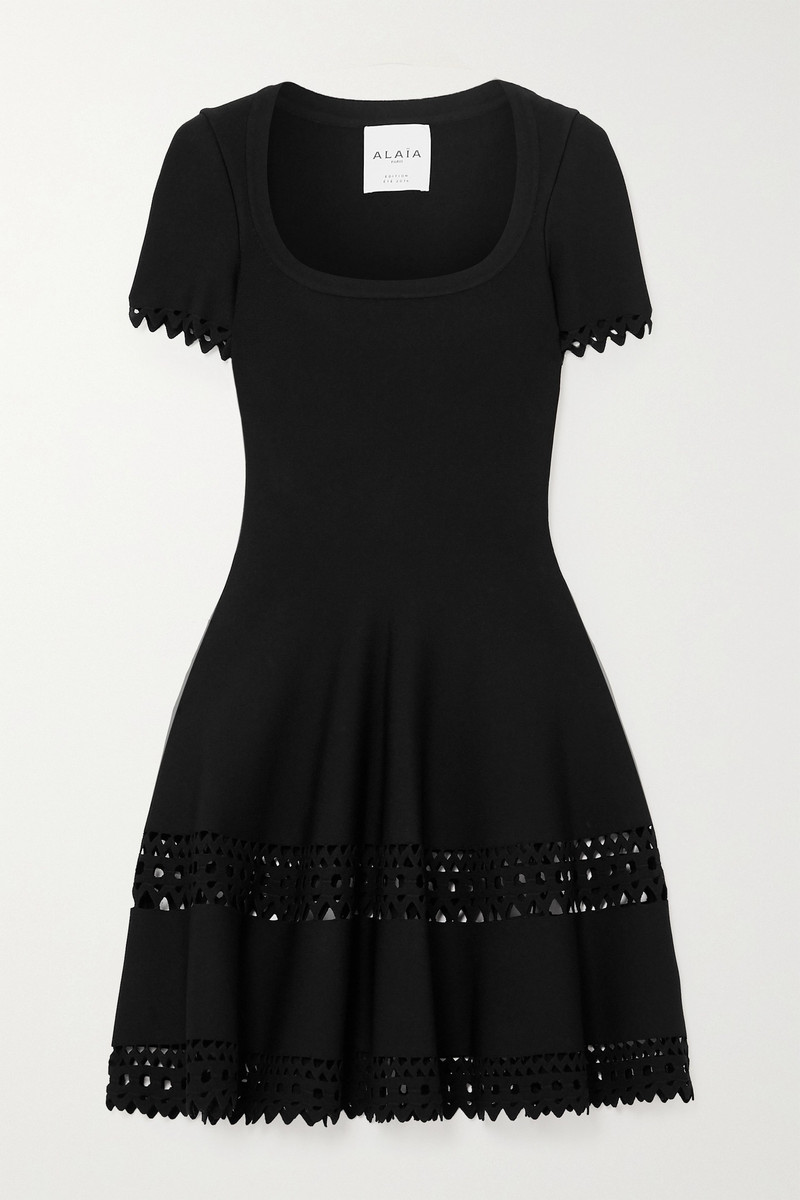 Alaïa Editions laser-cut knitted mini dress outlook