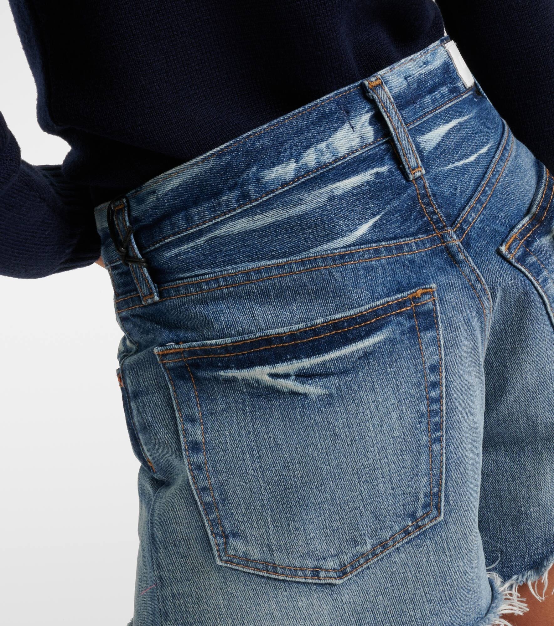 Low-rise denim shorts - 5