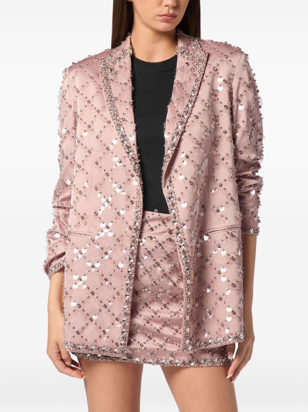 sequin-embellished blazer - 3