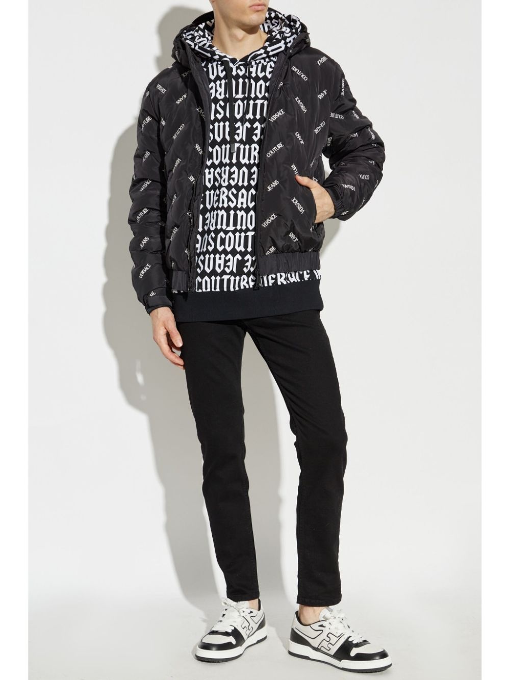 logo-print puffer jacket - 2