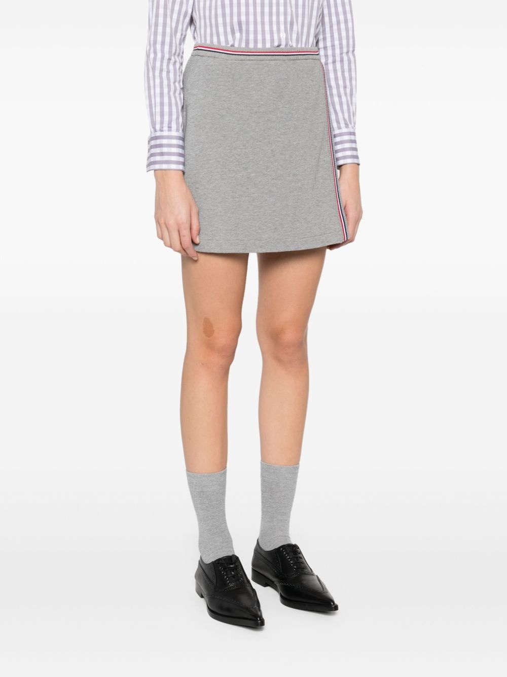waffle cotton mini skirt - 3