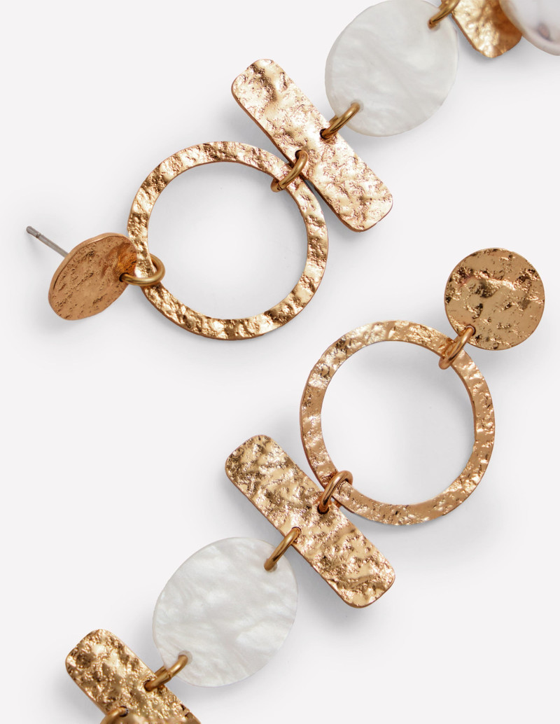 Statement Drop Earrings-Gold Colour/ Faux Pearl 3