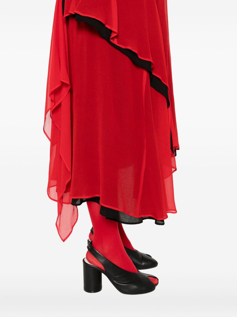 square-neck draped dress - 5