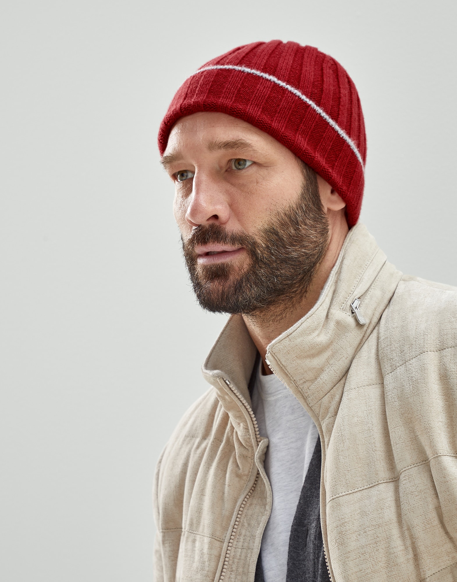 Cashmere rib knit beanie - 3