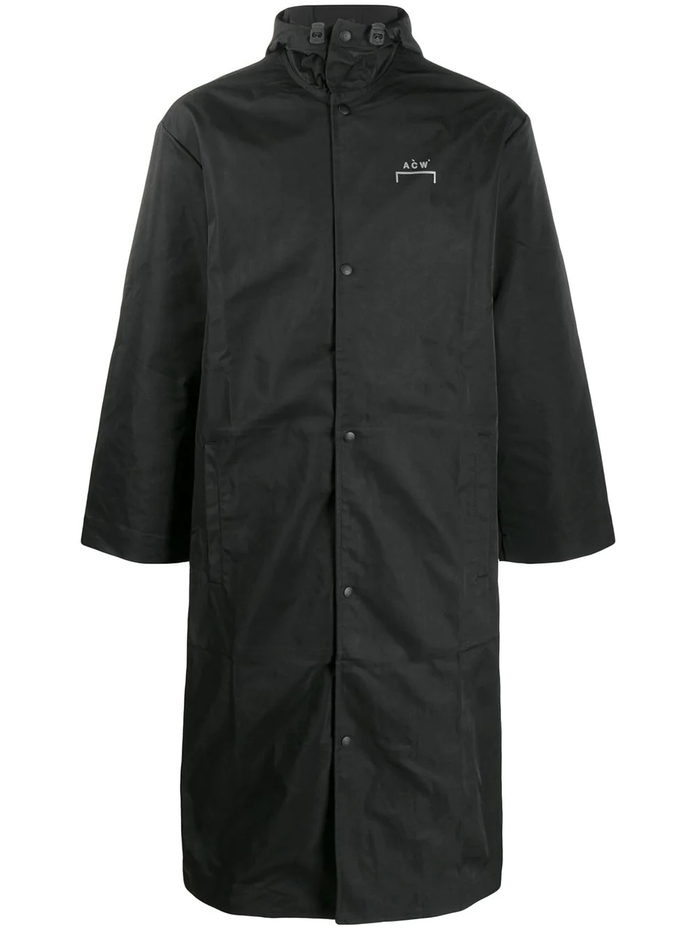 logo hooded raincoat - 1