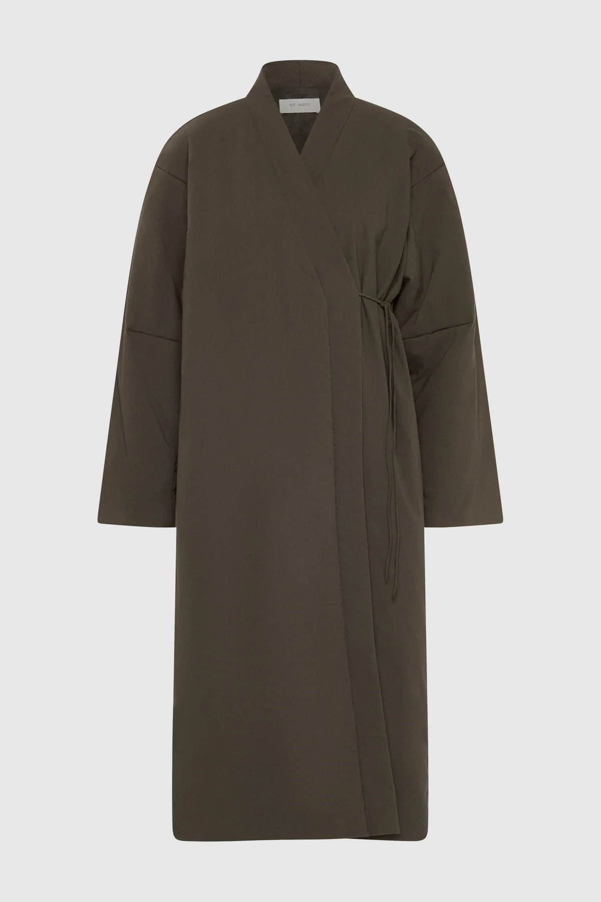 Pillow Wrap Coat - Wood - 1