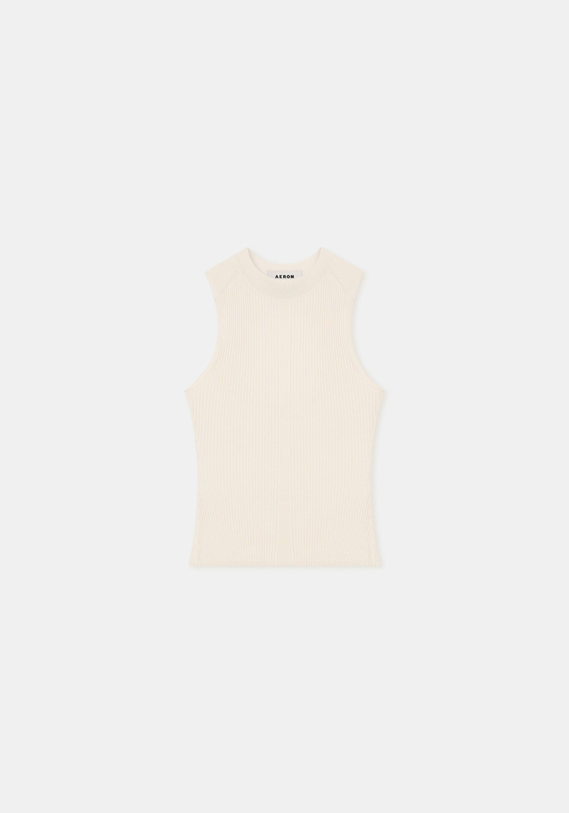 JUNE Cut-out back ribbed tank top 1