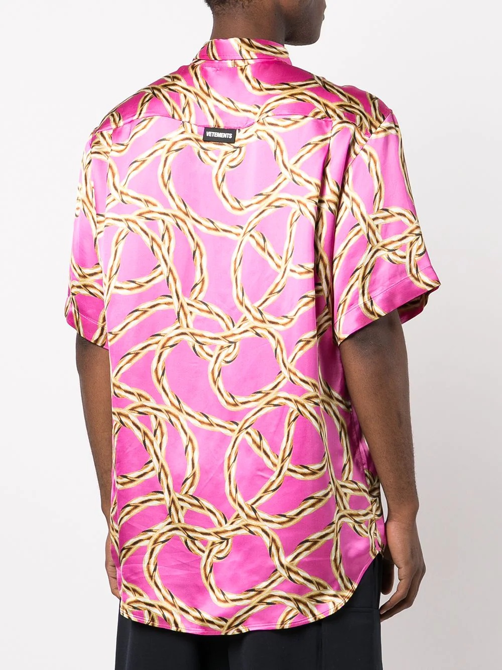 chain-print short-sleeve shirt - 5