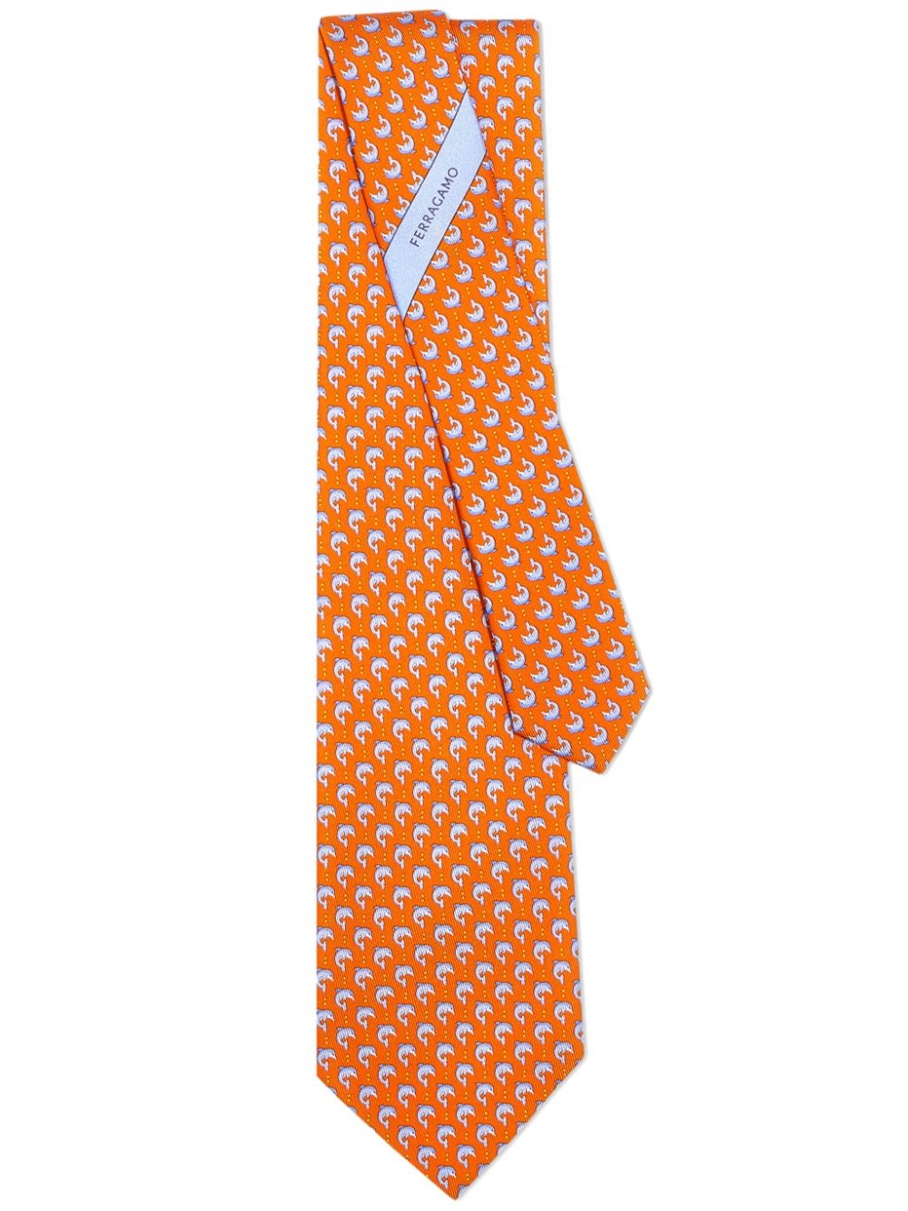 dolphin-print silk tie - 1