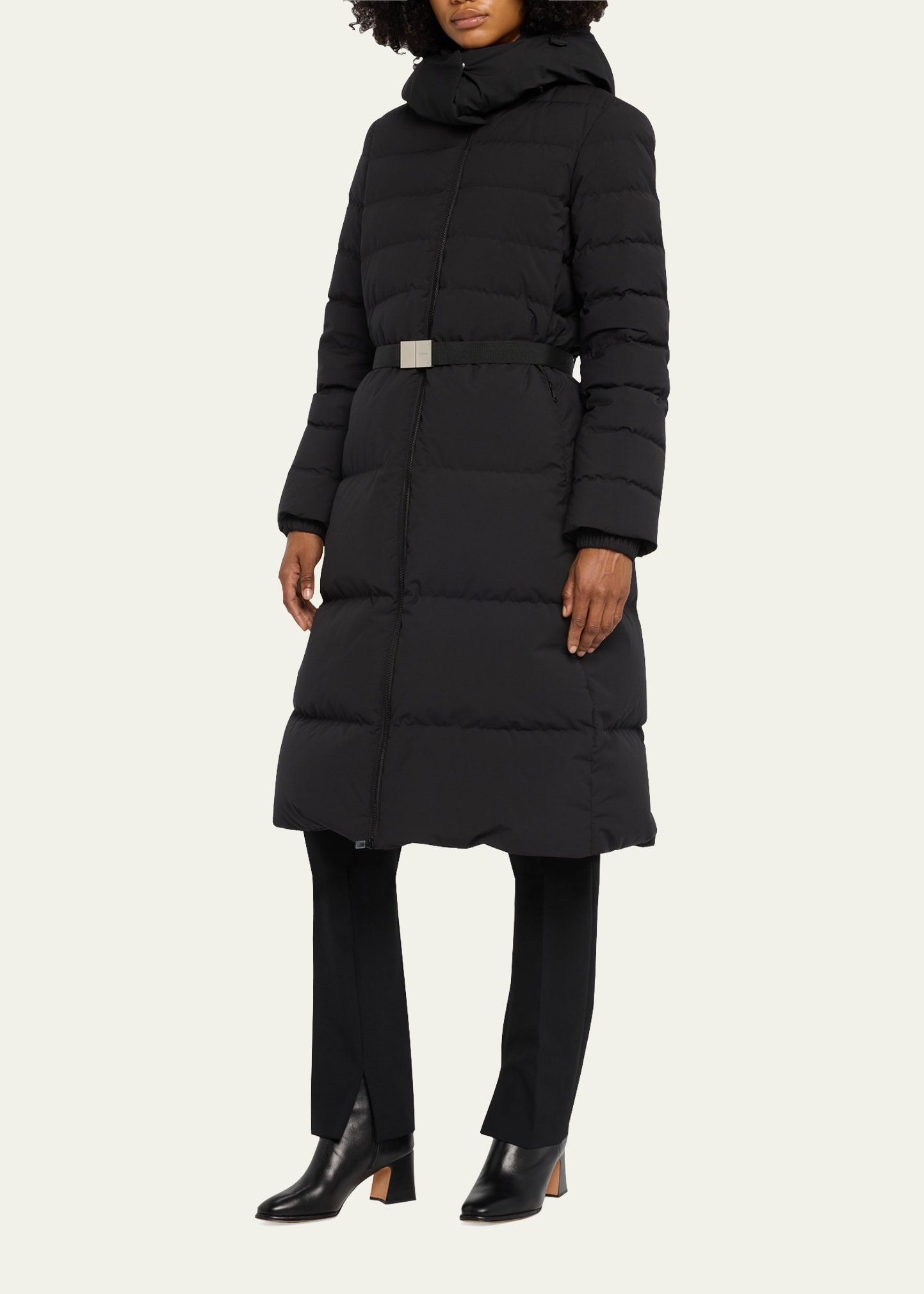 Burberry Burniston Belted Horizontal Puffer Jacket