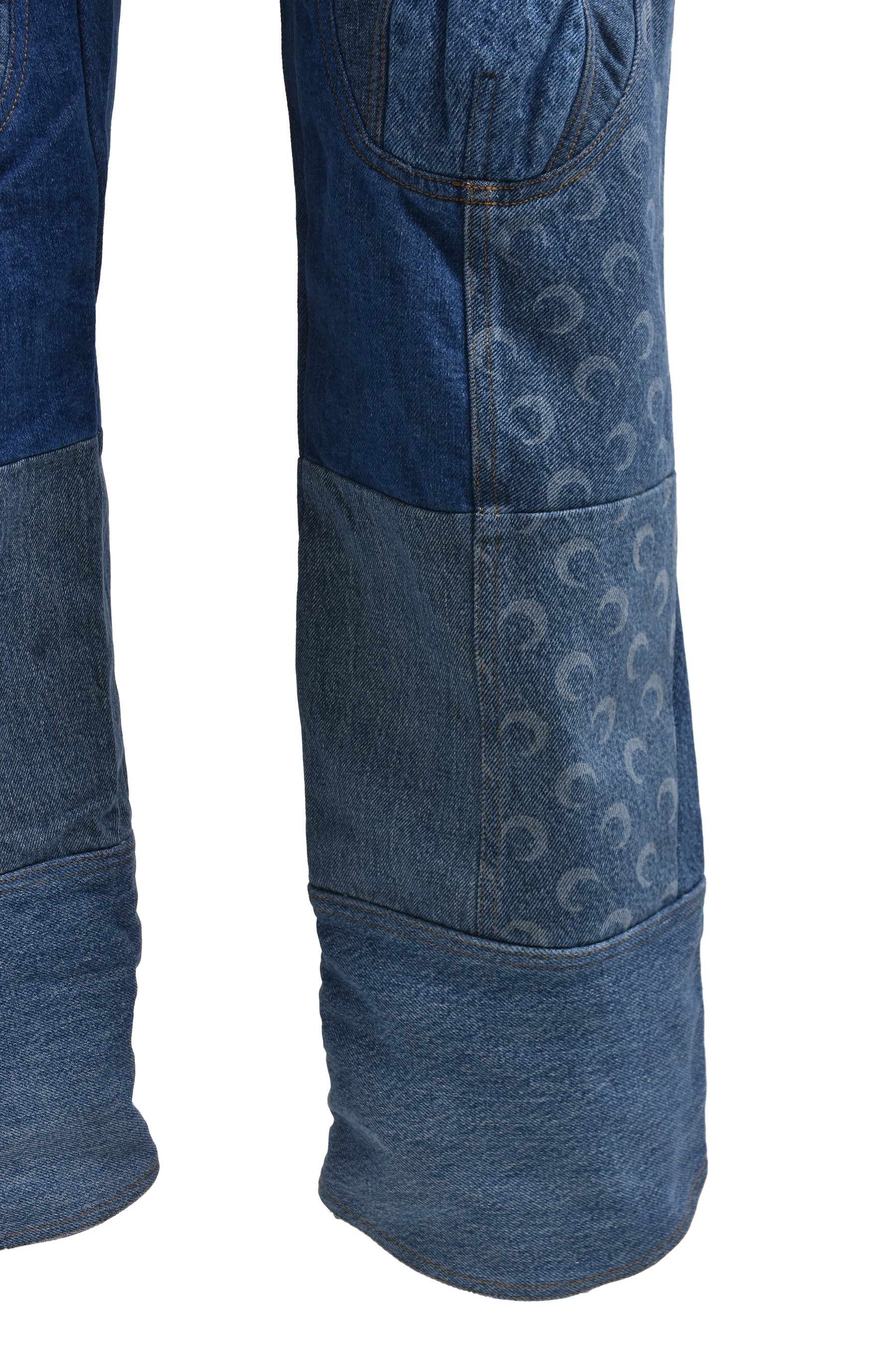 REGENERATED DENIM STRAIGHT LEG PANTS / BLU - 5
