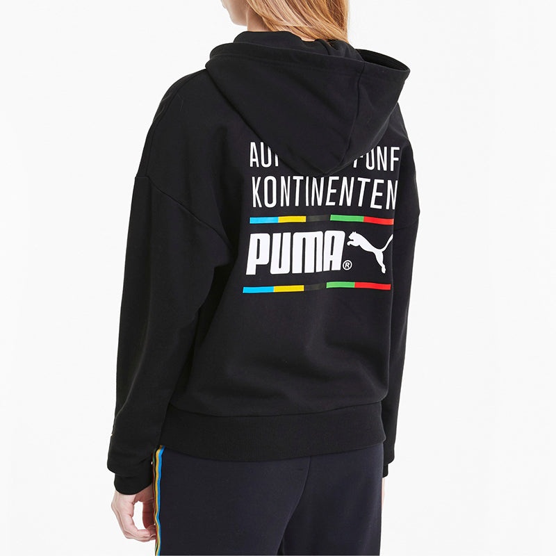 (WMNS) PUMA Tailored For Sport Hoodie 'Black White' 599056-51 - 4