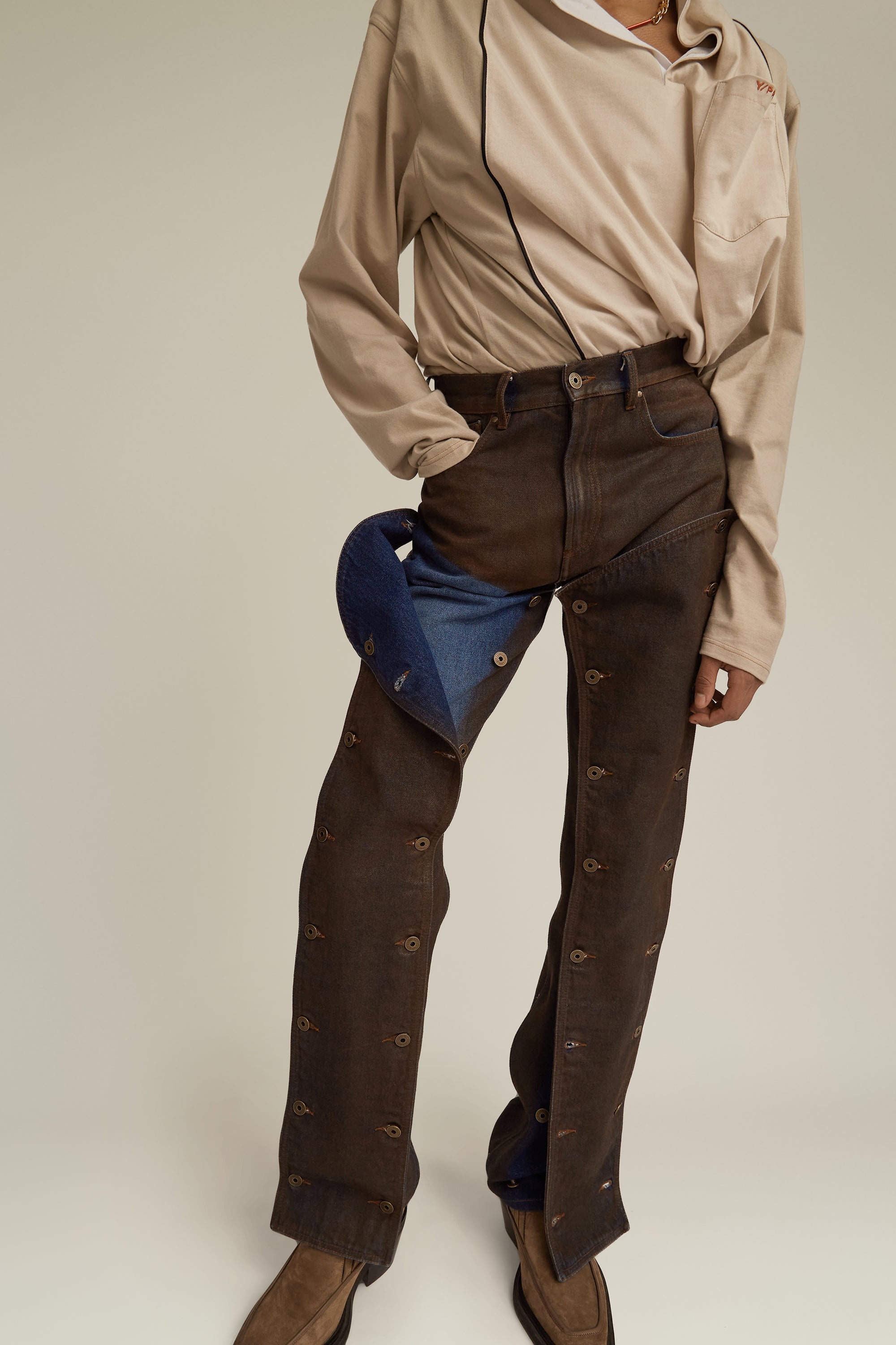 Button Panel Jeans - 8