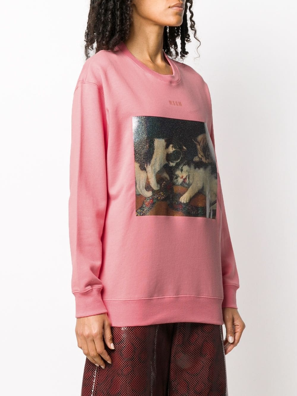 cat-print sweatshirt - 3