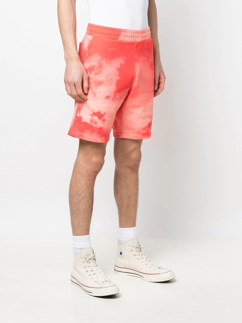 tie dye-print track shorts - 4