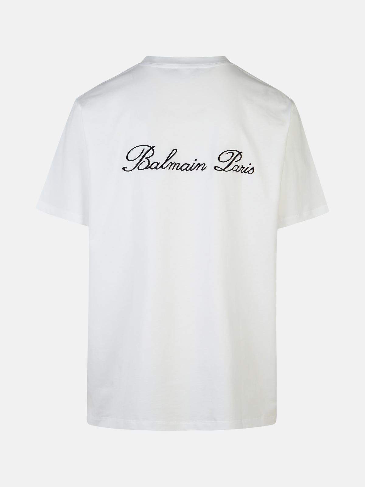 'SIGNATURE' WHITE COTTON T-SHIRT - 3
