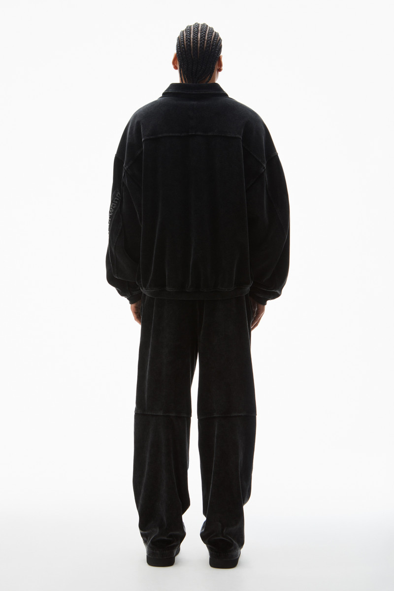 articulated polo shirt in velour with embossed logo 4